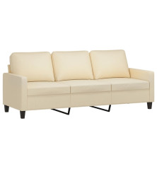 Trivietė sofa, kreminės spalvos, 180cm, audinys