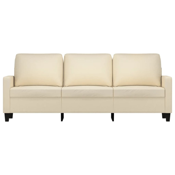 Trivietė sofa, kreminės spalvos, 180cm, audinys