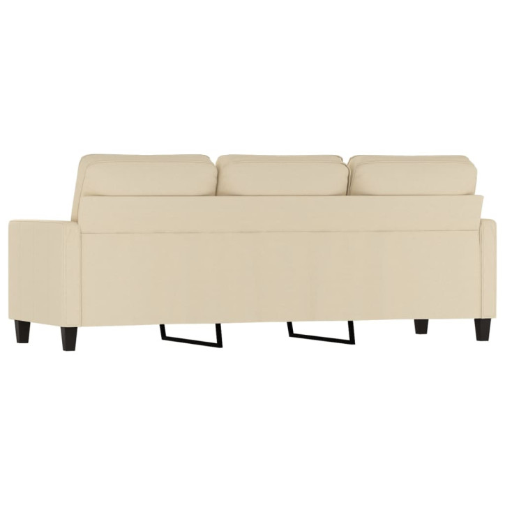 Trivietė sofa, kreminės spalvos, 180cm, audinys