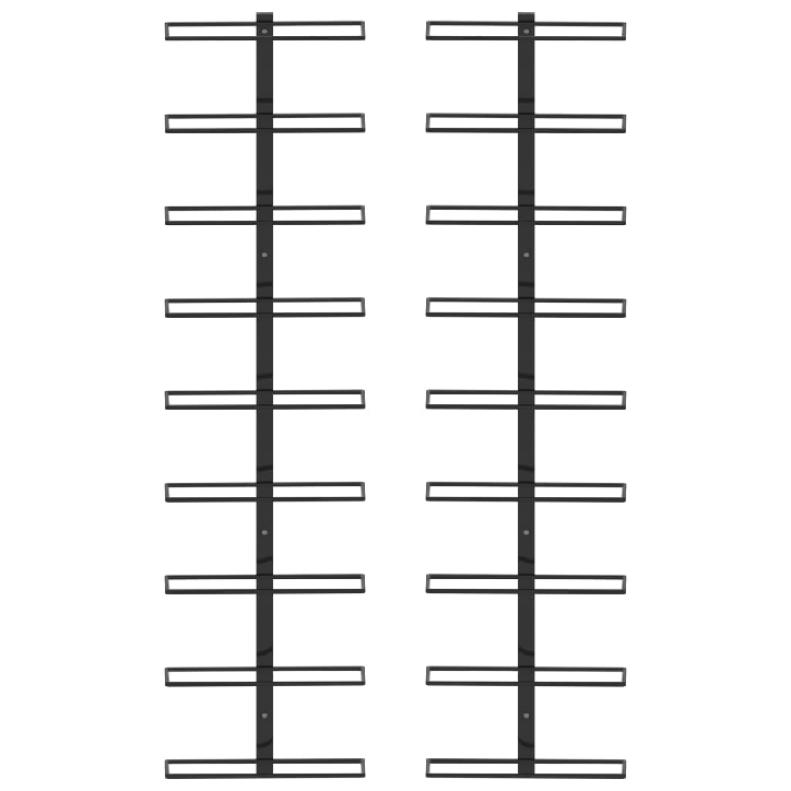 Prie sienos montuojami vyno laikikliai, 2vnt., juodi, geležis