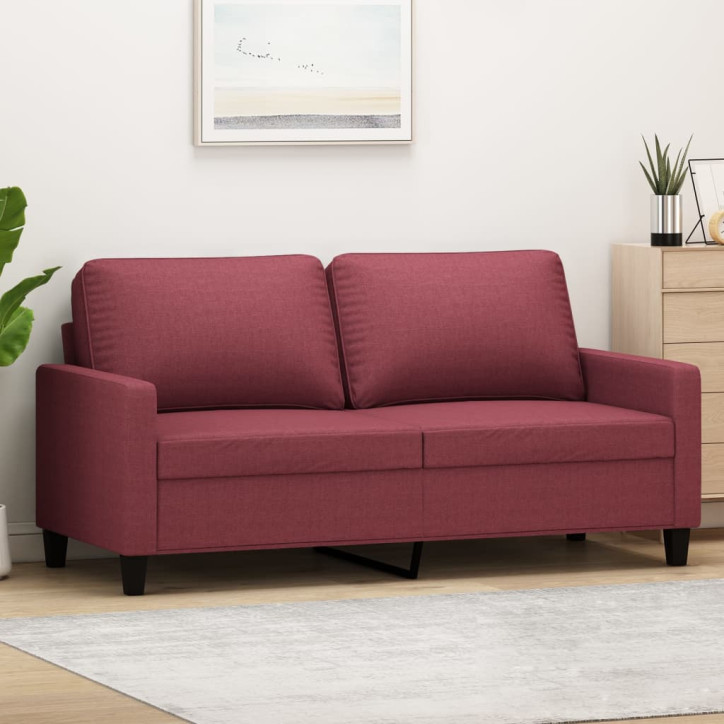 Dvivietė sofa, raudonojo vyno spalvos, 140cm, audinys