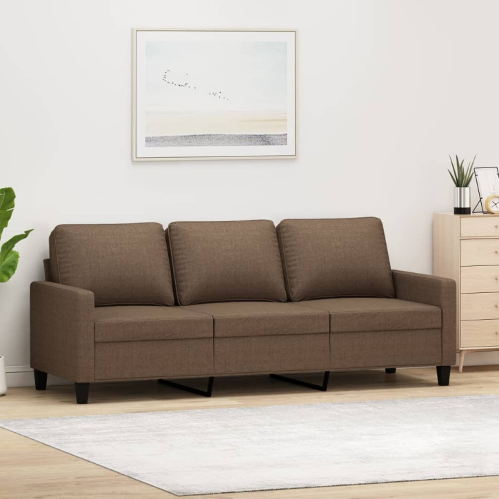 Trivietė sofa, rudos spalvos, 180cm, audinys