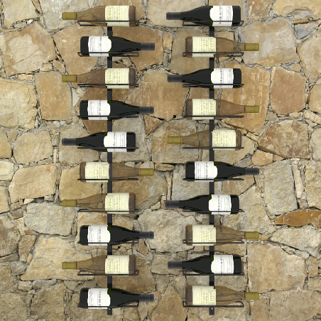 Prie sienos montuojami vyno laikikliai, 2vnt., juodi, metalas