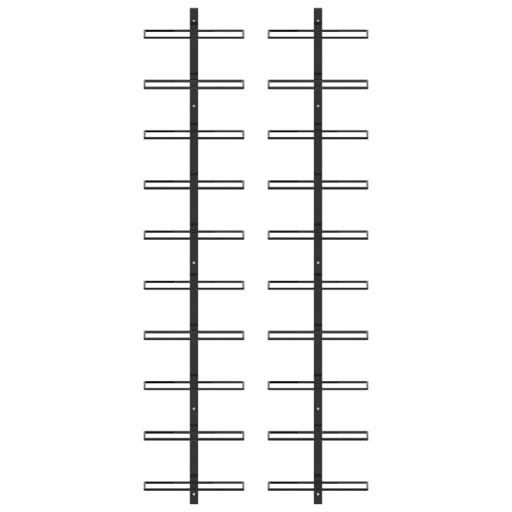 Prie sienos montuojami vyno laikikliai, 2vnt., juodi, metalas