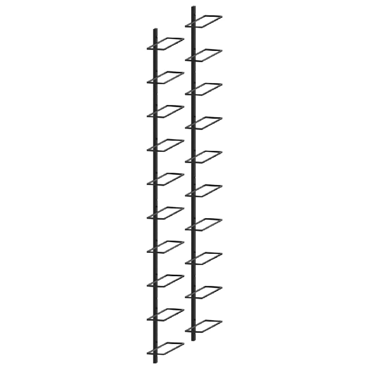 Prie sienos montuojami vyno laikikliai, 2vnt., juodi, metalas