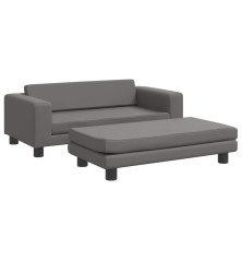 Vaikiška sofa su pakoja, pilka, 100x50x30cm, dirbtinė oda