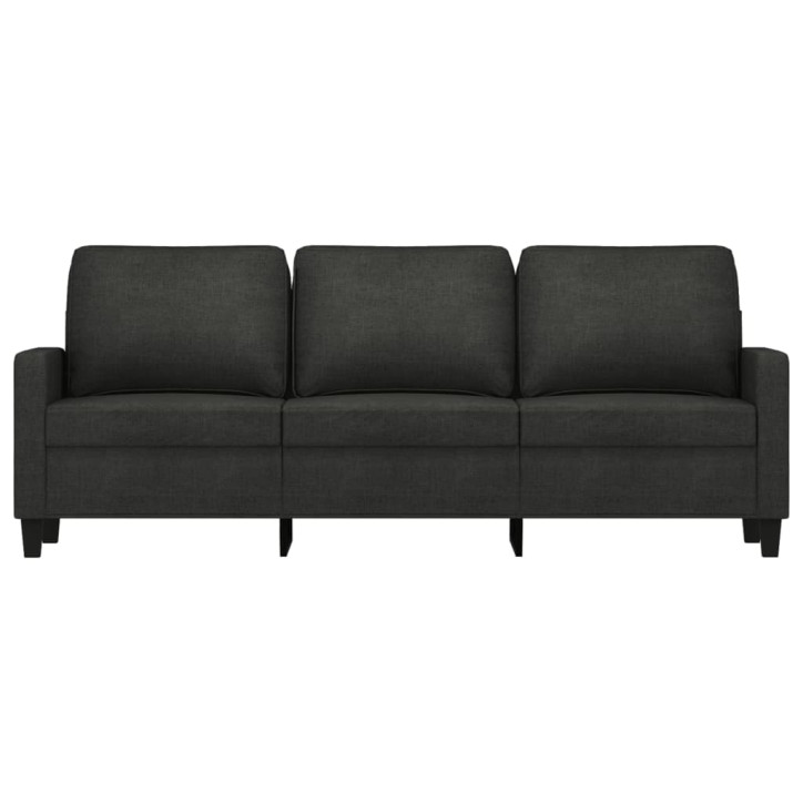 Trivietė sofa, juodos spalvos, 180cm, audinys