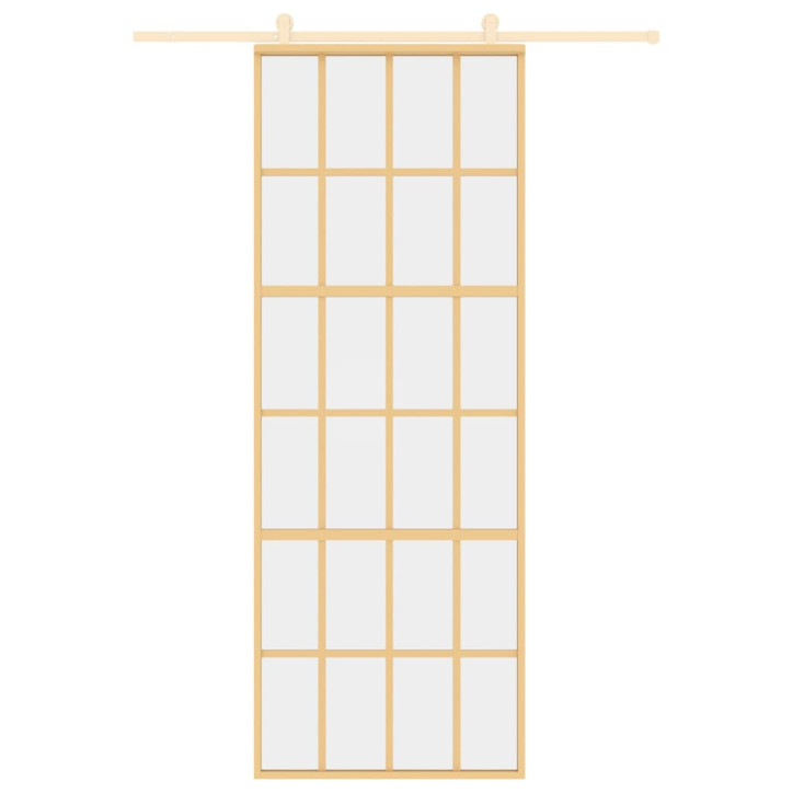 Stumdomos durys, auksinės, 76x205cm, ESG stiklas ir aliuminis