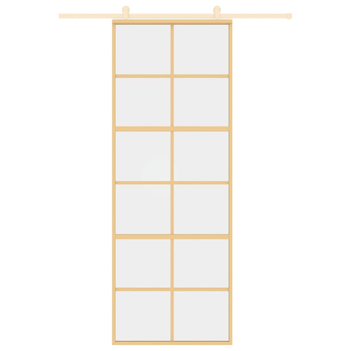 Stumdomos durys, auksinės, 76x205cm, ESG stiklas ir aliuminis