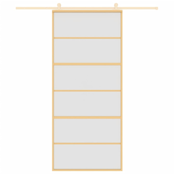 Stumdomos durys, auksinės, 90x205cm, ESG stiklas ir aliuminis