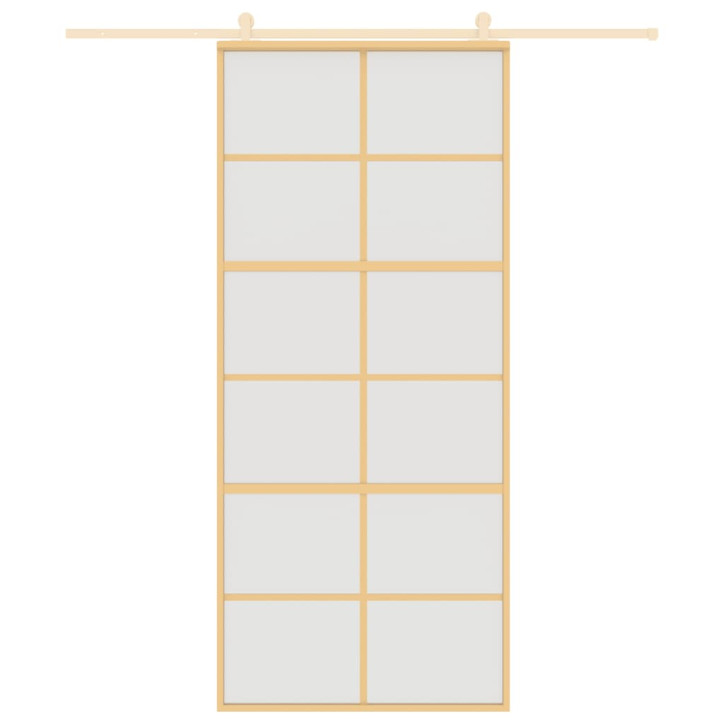 Stumdomos durys, auksinės, 90x205cm, ESG stiklas ir aliuminis
