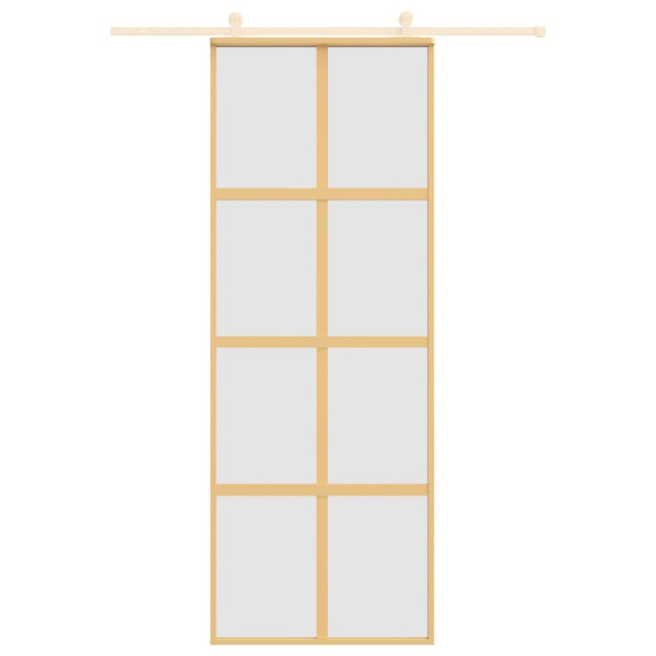 Stumdomos durys, auksinės, 76x205cm, ESG stiklas ir aliuminis