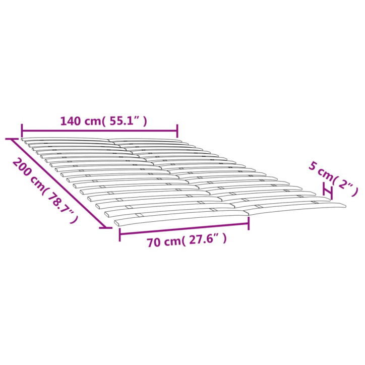 Lovos grotelės su 34 lentjuostėmis, 2vnt., 70x200 cm