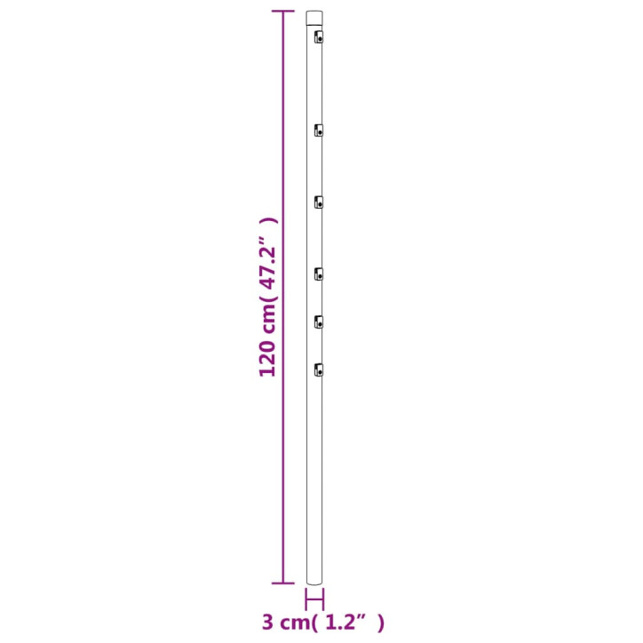 Tvoros stulpai, 15vnt., sidabriniai, 120cm, plienas