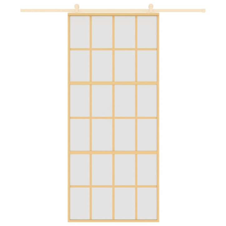 Stumdomos durys, auksinės, 90x205cm, ESG stiklas ir aliuminis