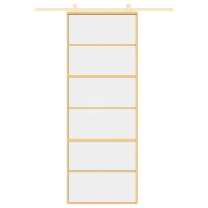Stumdomos durys, auksinės, 76x205cm, ESG stiklas ir aliuminis