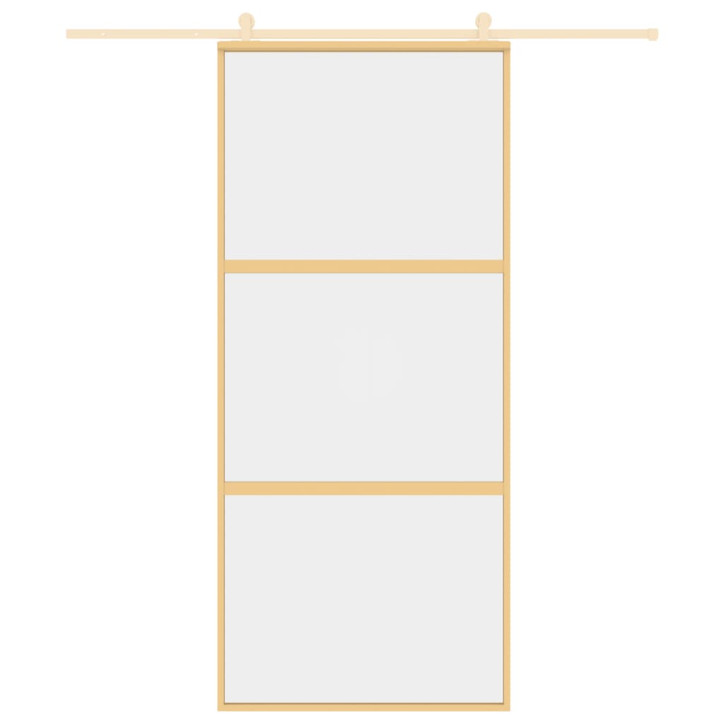 Stumdomos durys, auksinės, 90x205cm, ESG stiklas ir aliuminis