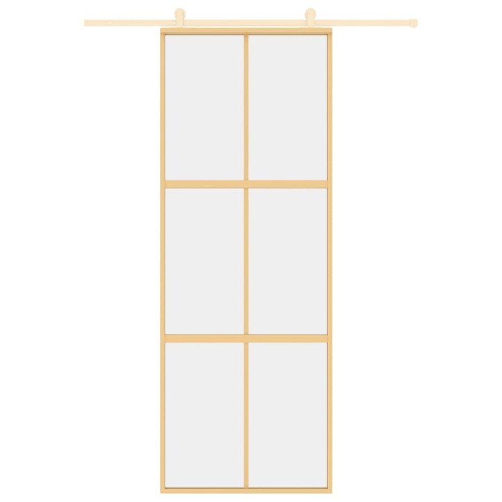 Stumdomos durys, auksinės, 76x205cm, ESG stiklas ir aliuminis