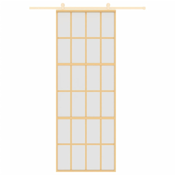 Stumdomos durys, auksinės, 76x205cm, ESG stiklas ir aliuminis