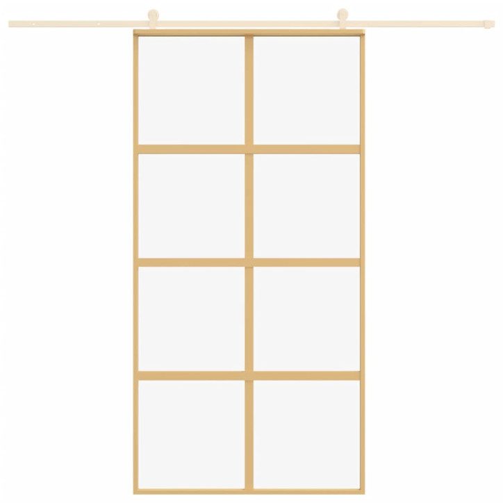 Stumdomos durys, auksinės, 102,5x205cm, ESG stiklas/aliuminis
