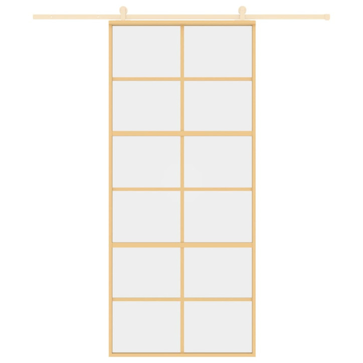 Stumdomos durys, auksinės, 90x205cm, ESG stiklas ir aliuminis