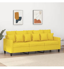 Trivietė sofa, šviesiai geltonos spalvos, 180cm, audinys