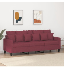 Trivietė sofa, raudonojo vyno spalvos, 180cm, audinys