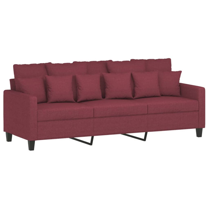 Trivietė sofa, raudonojo vyno spalvos, 180cm, audinys