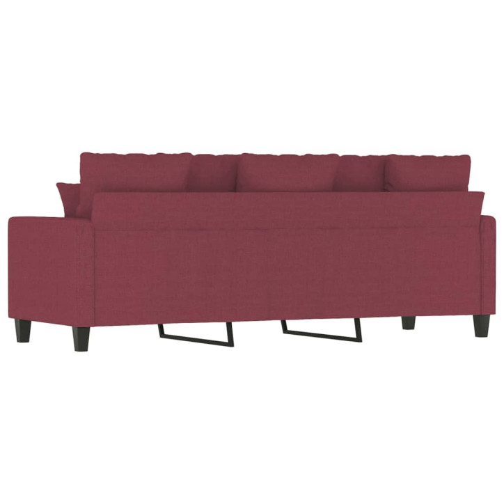 Trivietė sofa, raudonojo vyno spalvos, 180cm, audinys