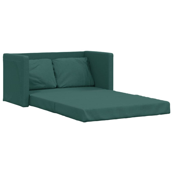 Grindų sofa-lova, 2-1, tamsiai žalia, 112x174x55cm, audinys