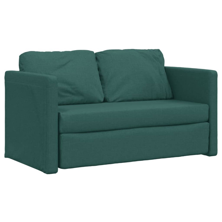 Grindų sofa-lova, 2-1, tamsiai žalia, 112x174x55cm, audinys