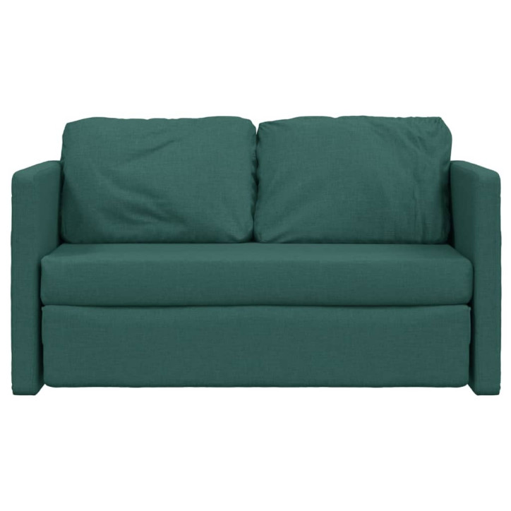 Grindų sofa-lova, 2-1, tamsiai žalia, 112x174x55cm, audinys