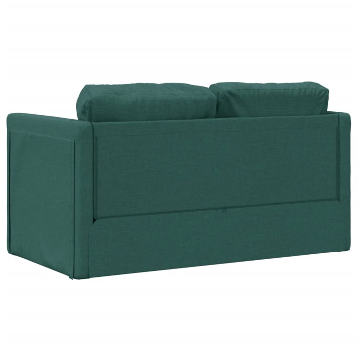 Grindų sofa-lova, 2-1, tamsiai žalia, 112x174x55cm, audinys