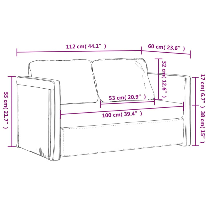 Grindų sofa-lova, 2-1, tamsiai žalia, 112x174x55cm, audinys