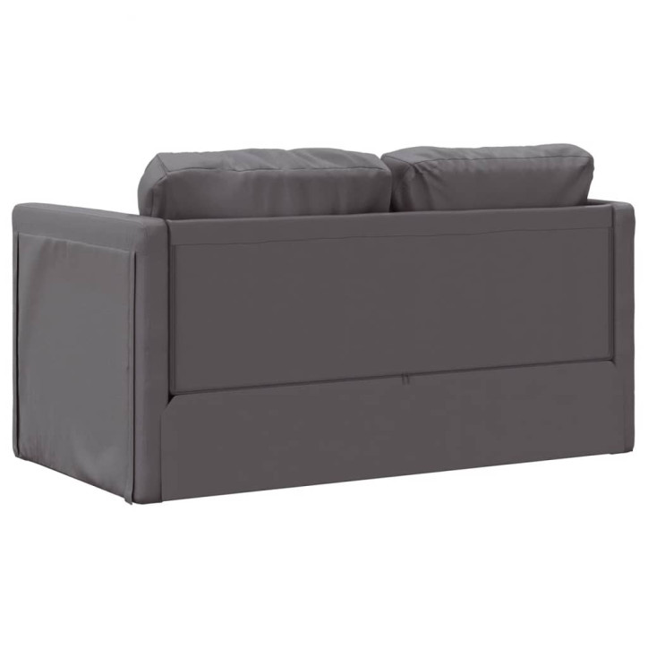 Grindų sofa-lova, 2-1, pilka, 112x174x55cm, dirbtinė oda