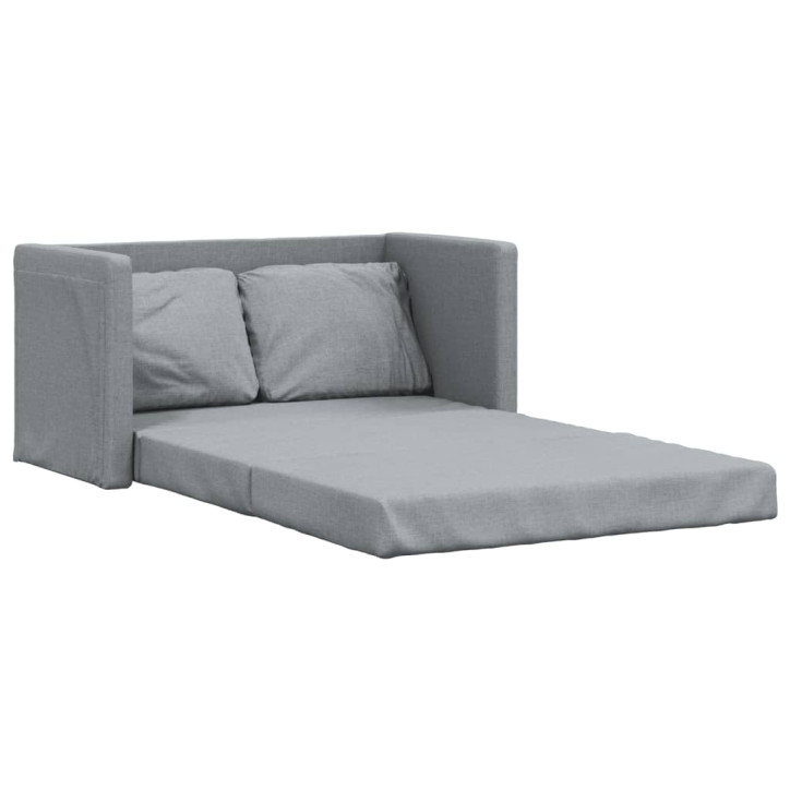 Grindų sofa-lova, 2-1, šviesiai pilka, 112x174x55cm, audinys