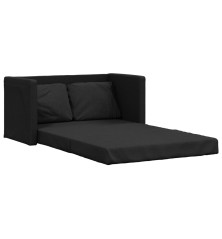 Grindų sofa-lova, 2-1, juodos spalvos, 112x174x55cm, audinys