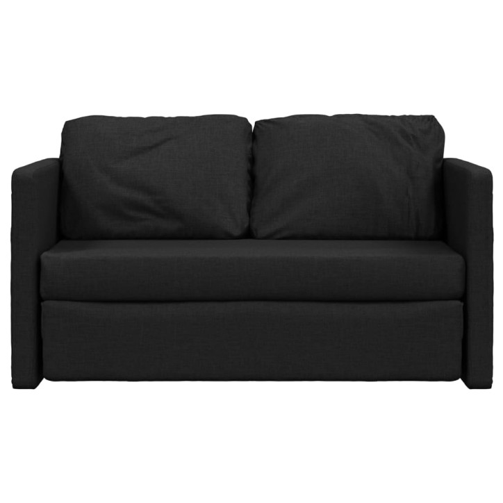 Grindų sofa-lova, 2-1, juodos spalvos, 112x174x55cm, audinys