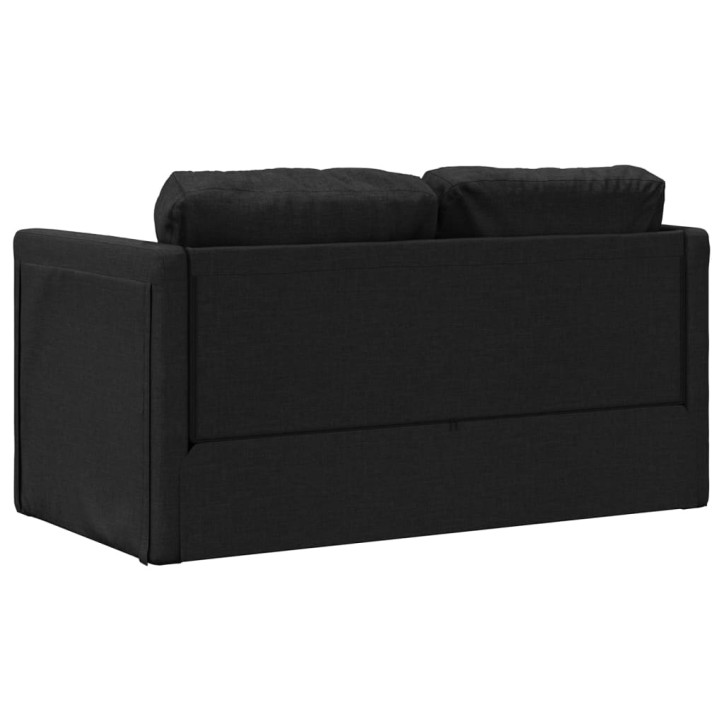 Grindų sofa-lova, 2-1, juodos spalvos, 112x174x55cm, audinys