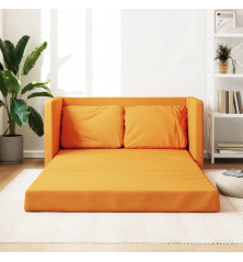 Grindų sofa-lova, 2-1, tamsiai geltona, 112x174x55cm, audinys