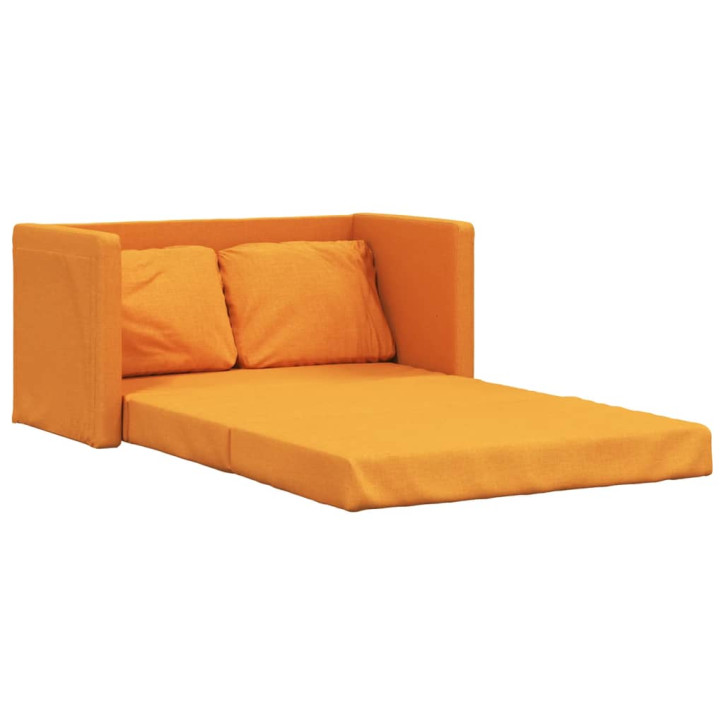 Grindų sofa-lova, 2-1, tamsiai geltona, 112x174x55cm, audinys