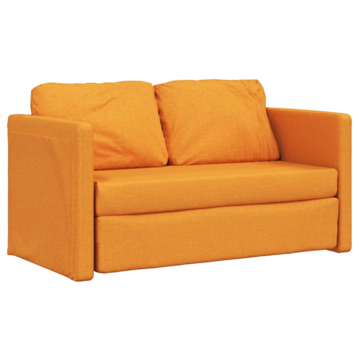 Grindų sofa-lova, 2-1, tamsiai geltona, 112x174x55cm, audinys