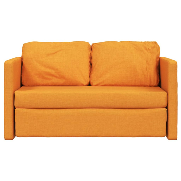 Grindų sofa-lova, 2-1, tamsiai geltona, 112x174x55cm, audinys