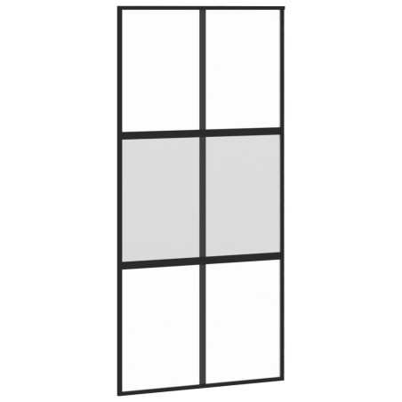 Stumdomos durys, juodos, 102,5x205cm, stiklas ir aliuminis