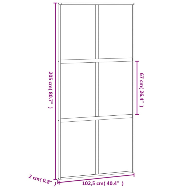 Stumdomos durys, juodos, 102,5x205cm, stiklas ir aliuminis