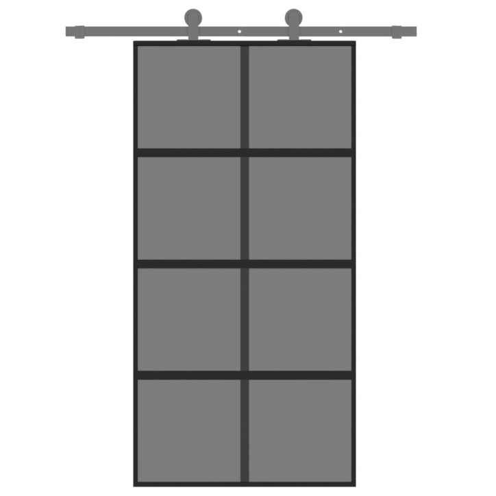 Stumdomos durys, juodos, 102,5x205cm, stiklas ir aliuminis