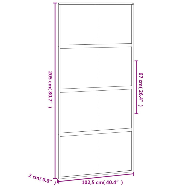 Stumdomos durys, juodos, 102,5x205cm, stiklas ir aliuminis