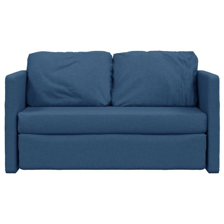 Grindų sofa-lova, 2-1, mėlynos spalvos, 112x174x55cm, audinys