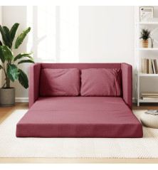 Grindų sofa-lova, 2-1, raudonojo vyno, 112x174x55cm, audinys