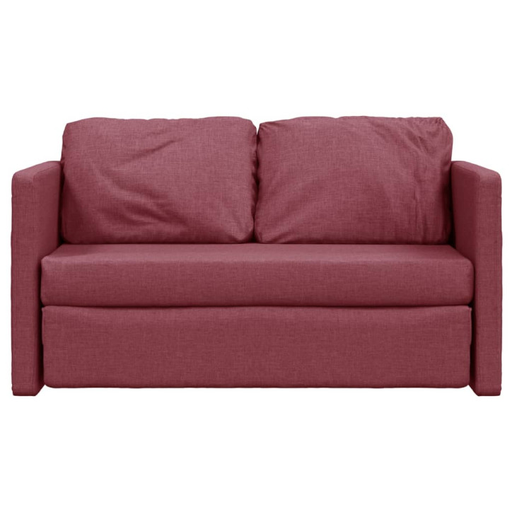 Grindų sofa-lova, 2-1, raudonojo vyno, 112x174x55cm, audinys